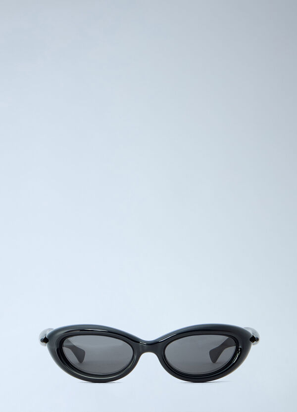 Bottega Veneta Sardine Oval Sunglasses Black bov0265009